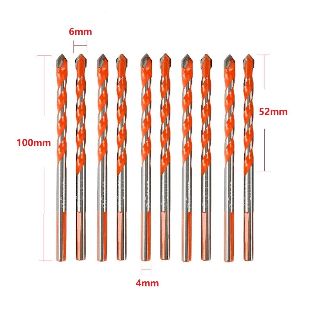 10Pcs 6,8mm Triangular Overlord Drill Metal Perforated Triangle Drill For Ceramic Tile And Glass Concrete Wall Image 5