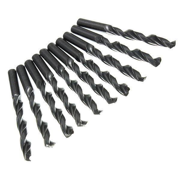 10pcs HSS Straight Shank Worm Spiral Twist Drill Bits from 1-10MM Image 2