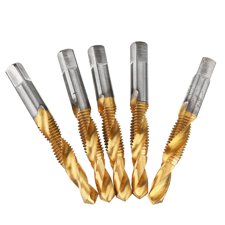 10pcs M3-10 Countersink Drill Bit HSS Titanium Coating M3,4,5,6,8,10 Tapping Chamfering Drill Machine Thread Tap Image 4