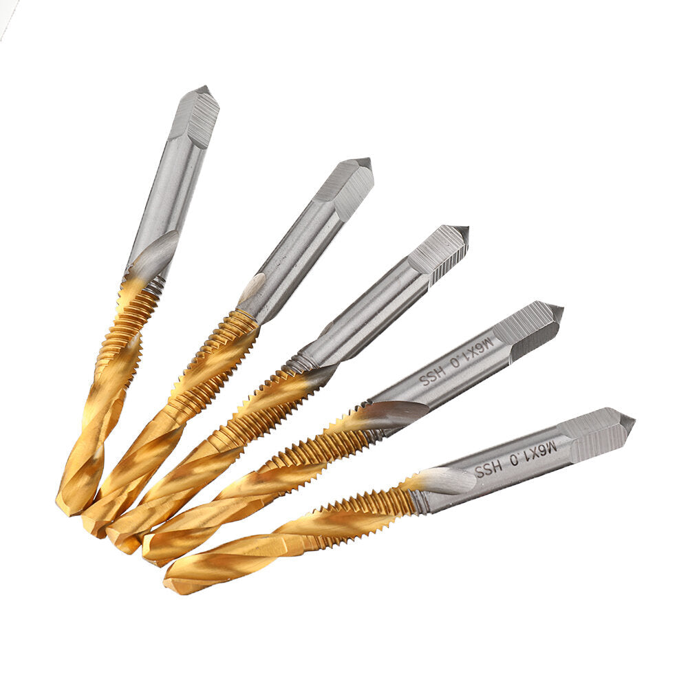 10pcs M3-10 Countersink Drill Bit HSS Titanium Coating M3,4,5,6,8,10 Tapping Chamfering Drill Machine Thread Tap Image 5