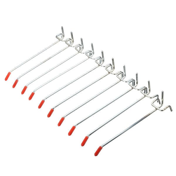 10Pcs Stainless Steel Wall Display Hooks for Coat Shop Slatwall Panel 10 150MM Image 2