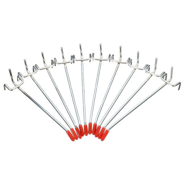 10Pcs Stainless Steel Wall Display Hooks for Coat Shop Slatwall Panel 10 150MM Image 3