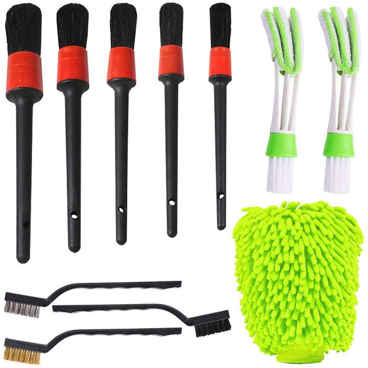 11-piece Set Car Washer Metal Cover Gap Brush Car Wash Brush Set Car Detail Cleaning Brush Image 1