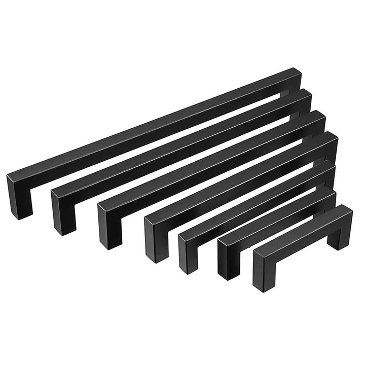 12x12mm Black Hollow Square Stainless Steel Door Handles Drawer Pull For Cupboard Cabinet Image 1