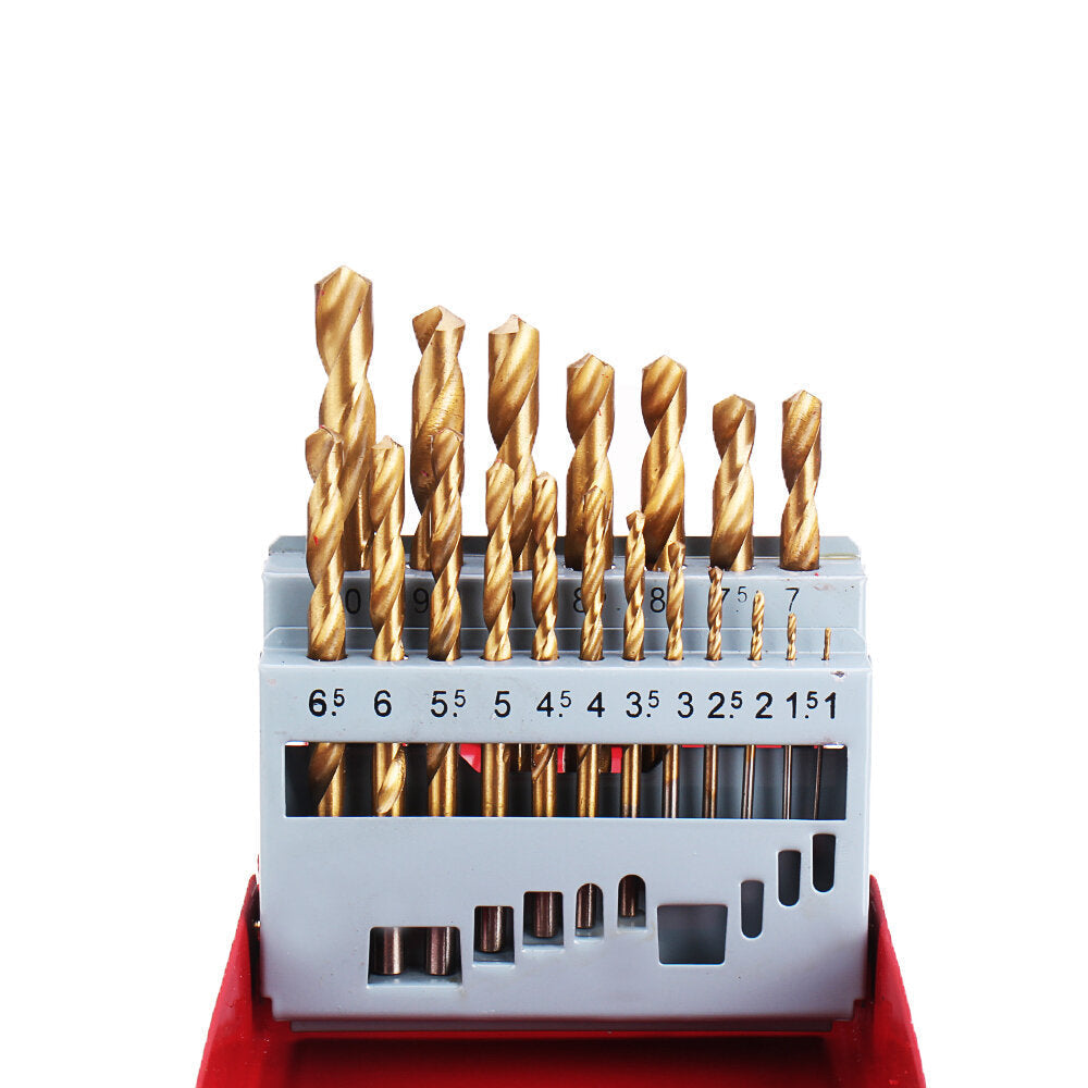 13,19,25pcs HSS Twist Drill Bit Set 1-10mm Titanium Coated Drill Bit for Wood Metal Drilling Image 2