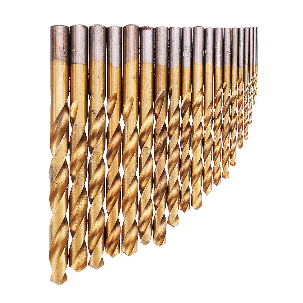 13,19,25pcs HSS Twist Drill Bit Set 1-10mm Titanium Coated Drill Bit for Wood Metal Drilling Image 3