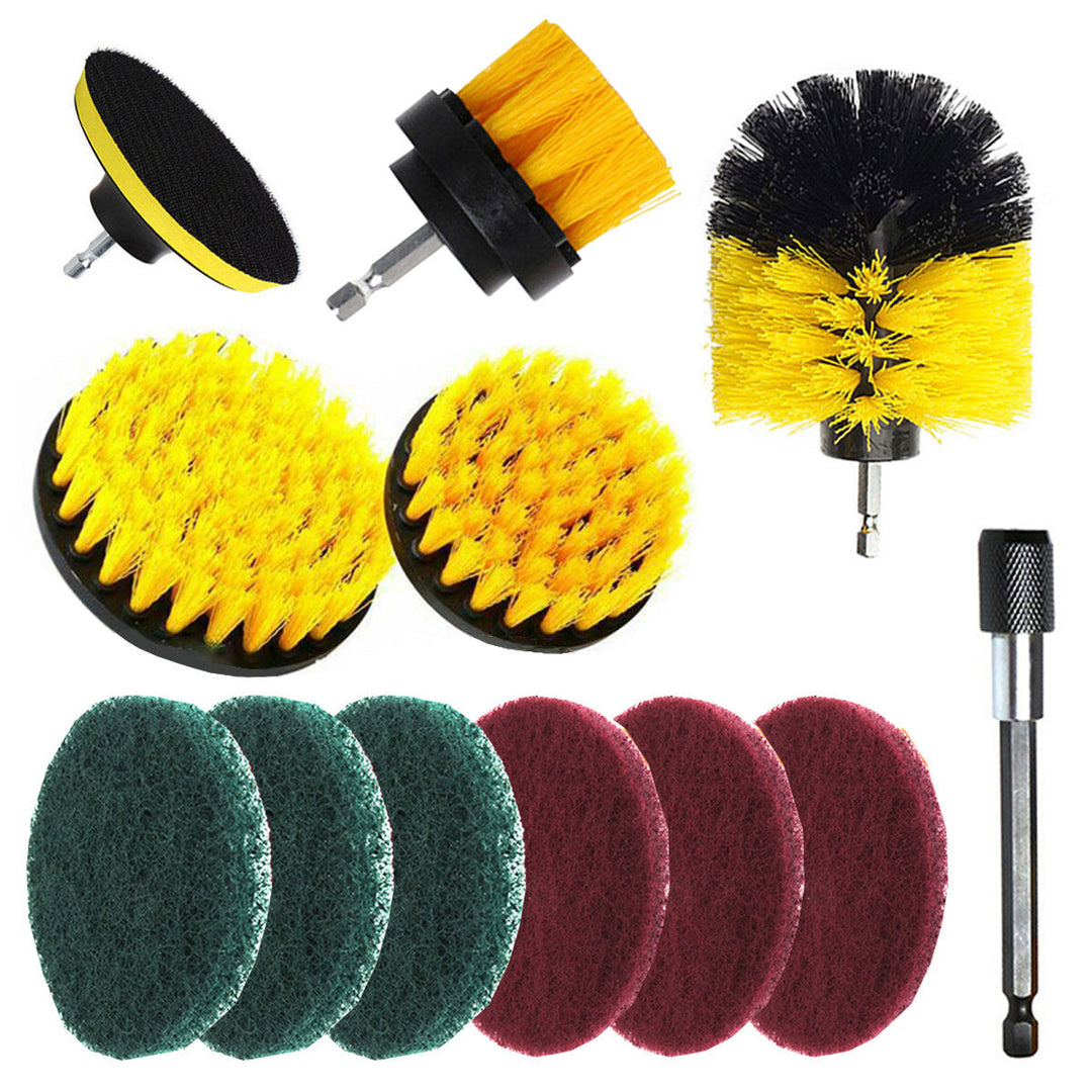 12Pcs Drill Brush Set Tub Cleaner Grout Power Scrubber Cleaning Attachments Kit Image 1