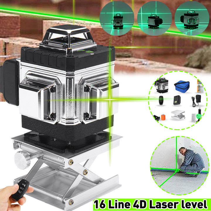 16Lines 360 4D Green Light Laser Level Auto Self Leveling Rotary Cross Measure Tool Image 7