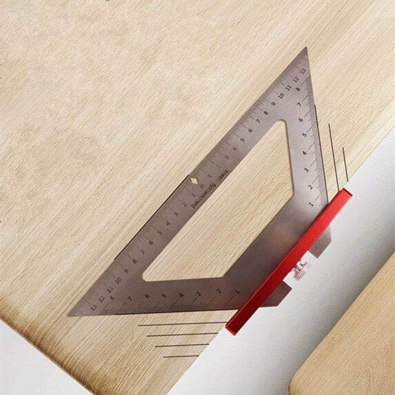 140MM Stainless Steel Inch Woodworking Triangle Ruler Multi-functional Scribing Angle Ruler For DIY Image 6