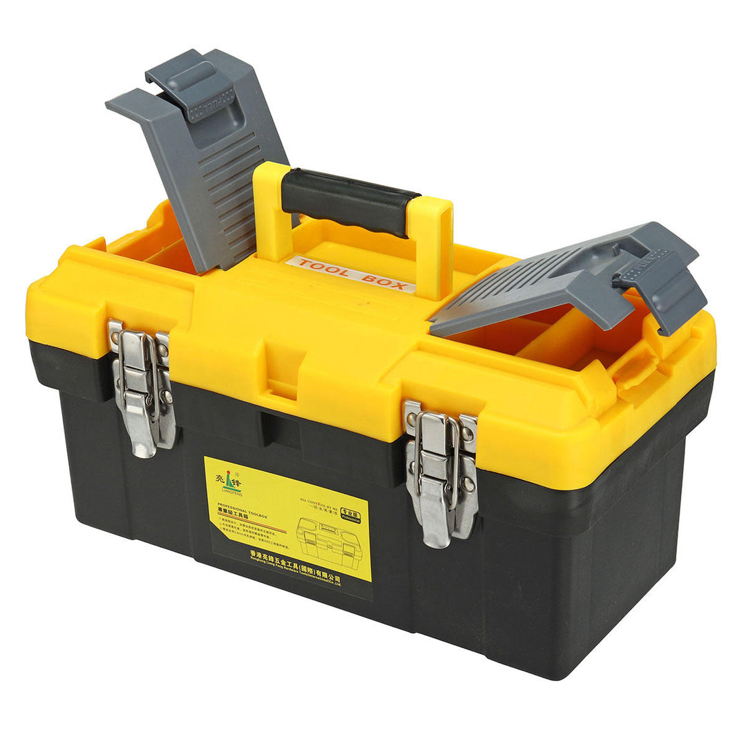 14,17,19 Inch Plastic Work Tools Storage Box Protable Carrying Case Handle Accessories Holder Image 1