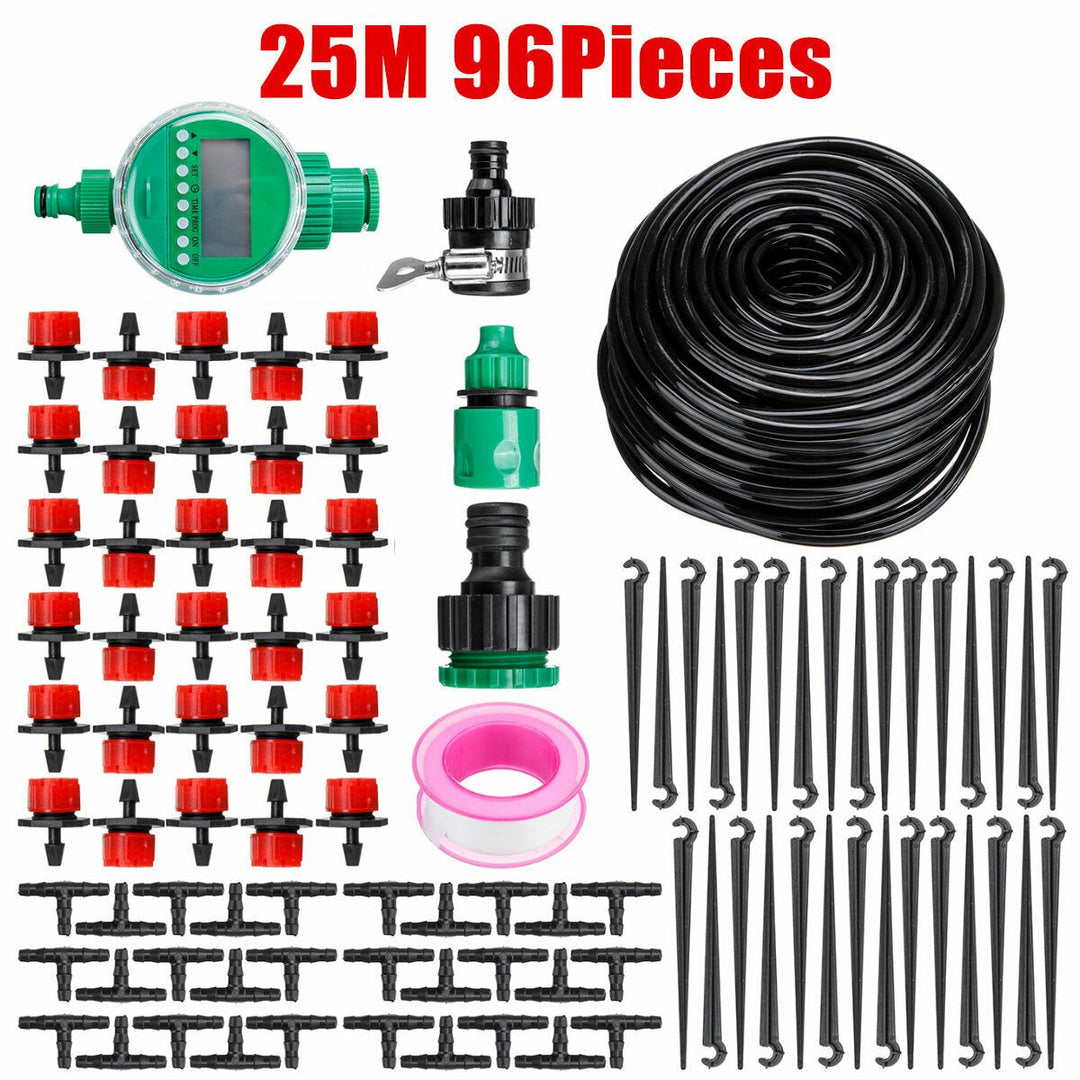 15,20,25,30m DIY Irrigation System Water Timer Auto Plant Watering Micro Drip Garden Watering Kits Image 1