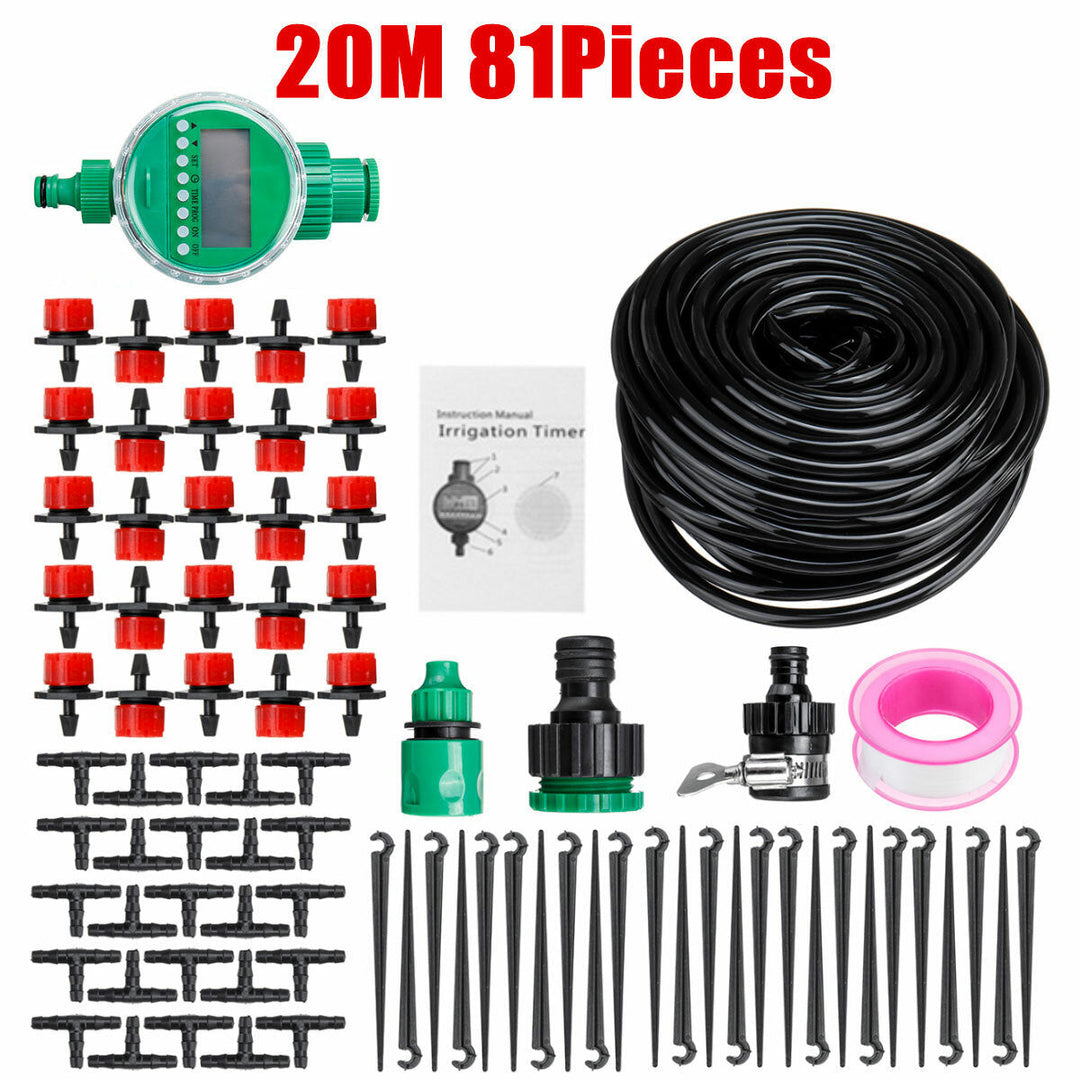 15,20,25,30m DIY Irrigation System Water Timer Auto Plant Watering Micro Drip Garden Watering Kits Image 4