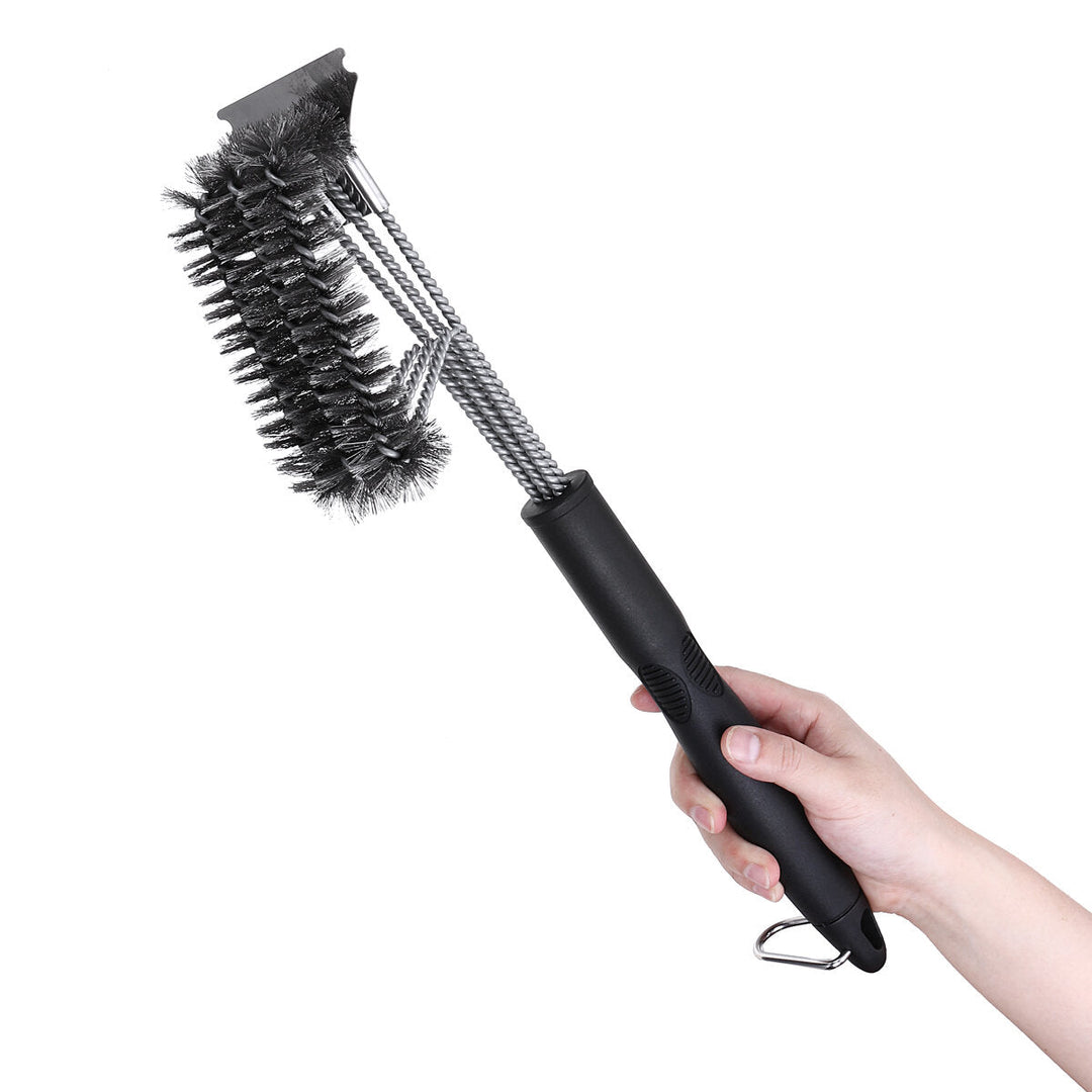 17" BBQ Grill Brush Scraper Scrubber Barbecue Cleaning Tool Wire Kitchen Stainless Steel Cleaner Image 3