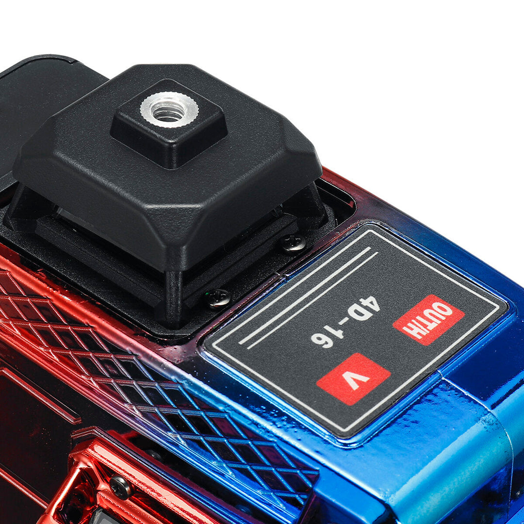 16 Line 4D Colorful Green Light Laser Level Single,Dual Battery 360 Horizontal Vertical Cross Measurement Image 9