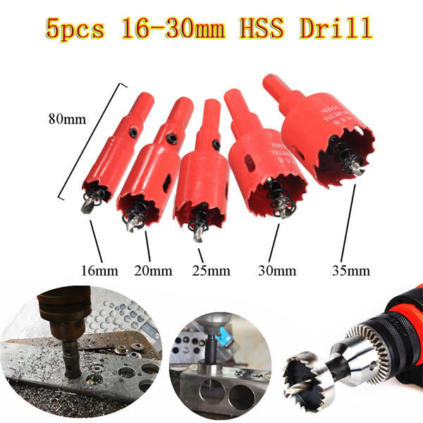 16-35mm HSS Drill Bit Hole Saw Cutter 16,20,25,30,35mm For Wood Working Metal Steel Image 4