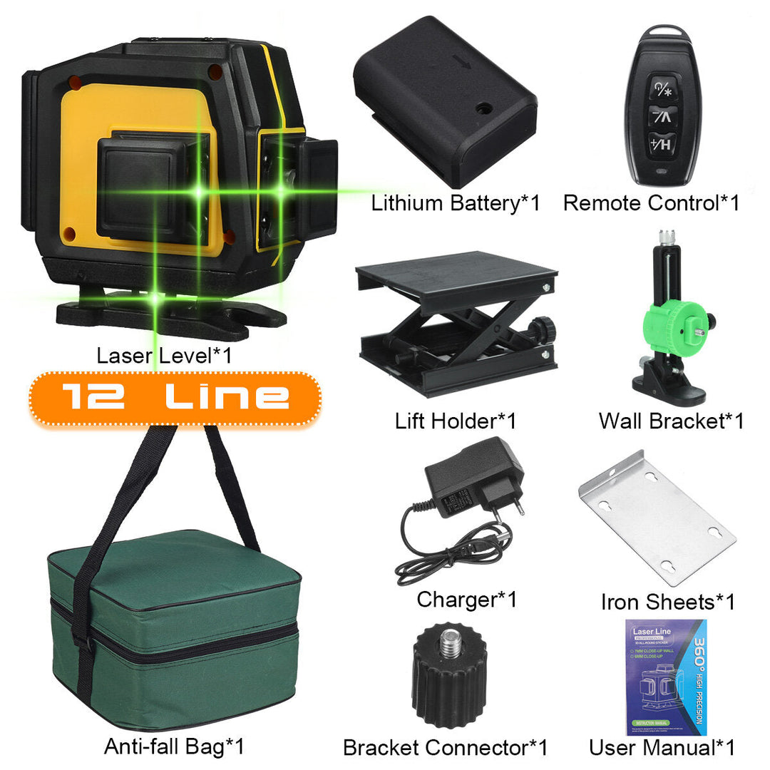 16,12,8 Lines 4D Green Laser Level 360 Horizontal And Vertical Cross Self-Leveling Measurement Super Laser Beam Image 8