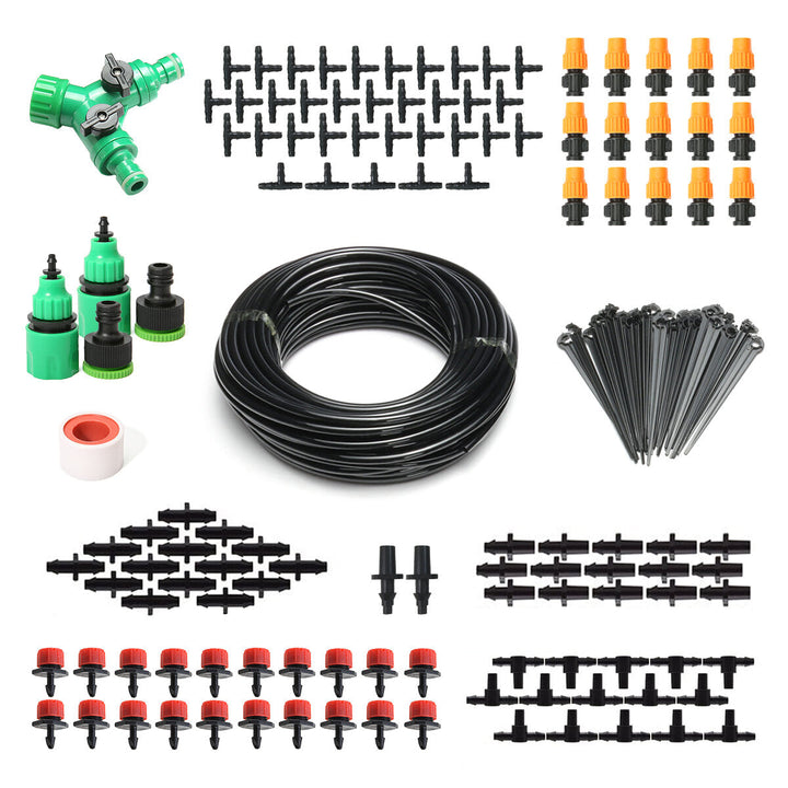 157Pcs Micro Drip Irrigation System Plant Self Watering Garden 40M Hose Kit Image 1