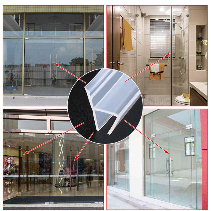 1M h-Shape Bath Shower Screen Door Window Water Sealing Strip Straight 6,8,10,12mm Image 6