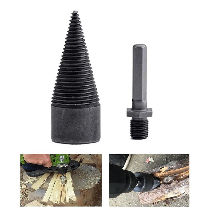 1Pc 32,42mm HSS Round,Square,Hexagonal Shank Firewood Drill Bit Splitter Wood Split Cone Drill Bit For Tree Cutting Image 1