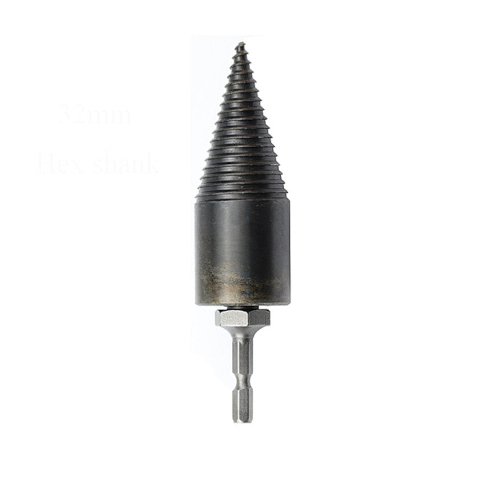 1Pc 32,42mm HSS Round,Square,Hexagonal Shank Firewood Drill Bit Splitter Wood Split Cone Drill Bit For Tree Cutting Image 9