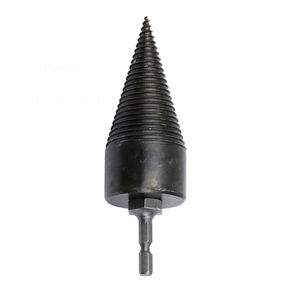 1Pc 32,42mm HSS Round,Square,Hexagonal Shank Firewood Drill Bit Splitter Wood Split Cone Drill Bit For Tree Cutting Image 10