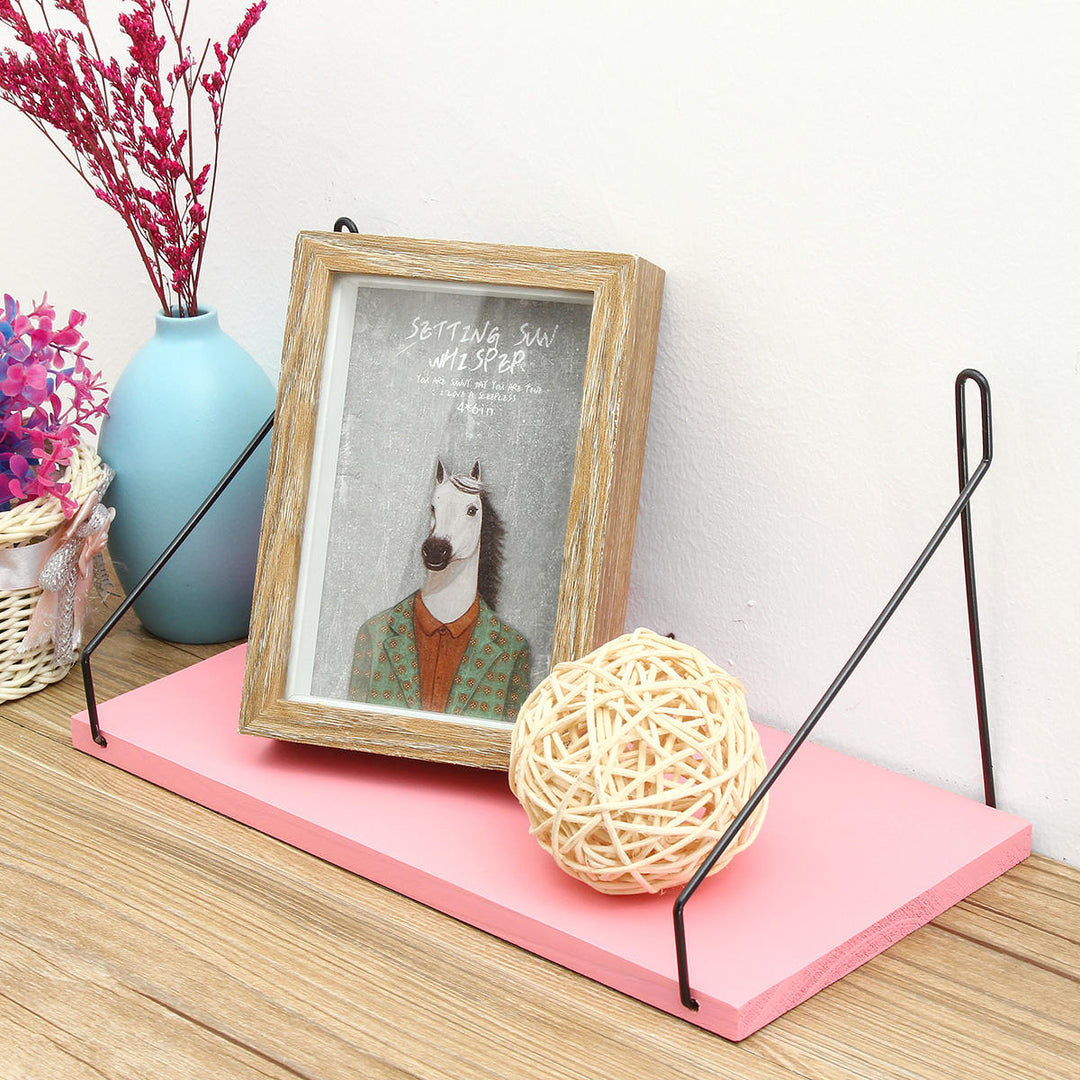 1PC Length 30CM,40CM,50CM Pink Wall Mounted Industrial Retro Assemble Wood Shelf Organization For Indoor Decorations Image 11