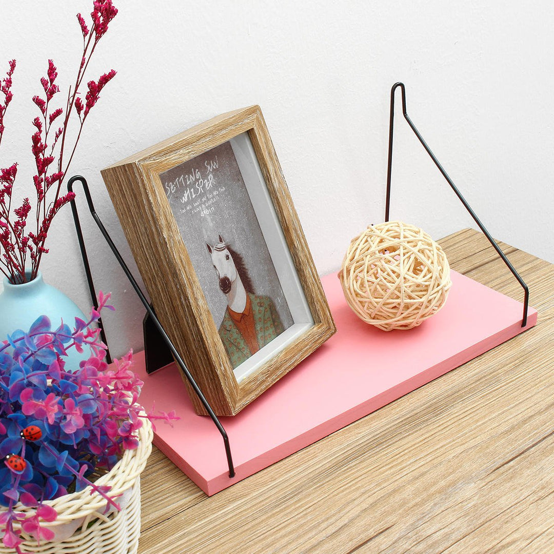 1PC Length 30CM,40CM,50CM Pink Wall Mounted Industrial Retro Assemble Wood Shelf Organization For Indoor Decorations Image 12