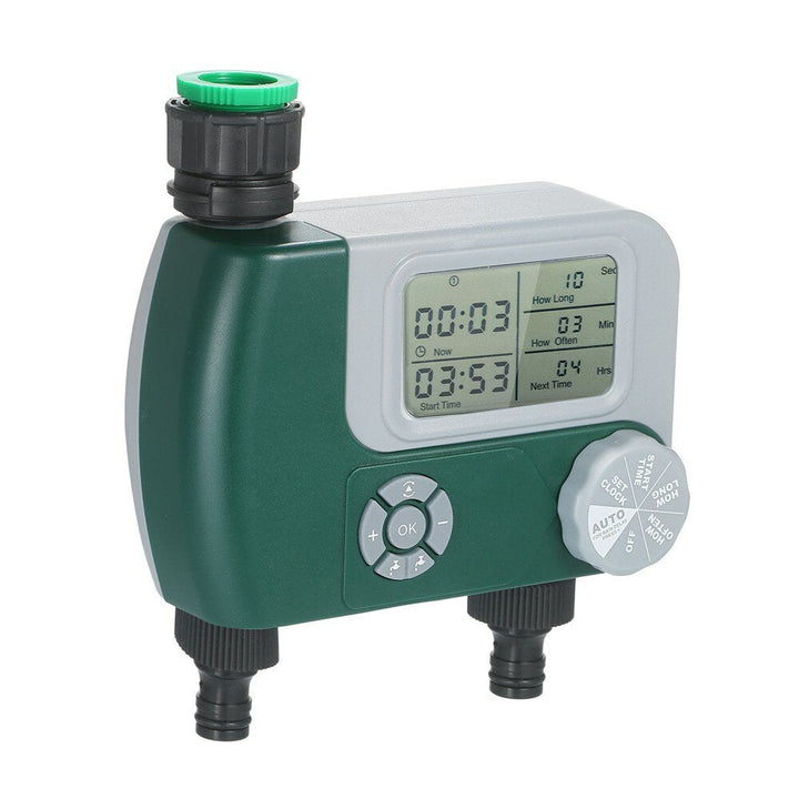 2 Outlets Programmable Hose Faucet Timer DIY Garden Irrigation Control Unit Electronic Digital LCD Irrigation Timer Image 3