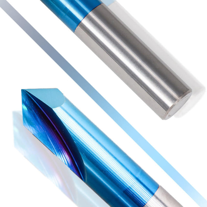 2-12mm 90 Degree Nano Blue Coated Chamfer Mill 2 Flutes CNC Milling Cutter Countersink Drill Bit Image 3