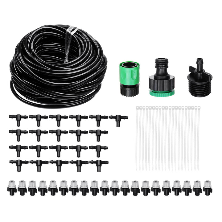 20m 66 Inch Spray Hose and 20pcs Sprinkler Nozzle Garden Patio Water Mist Coolant System Image 2