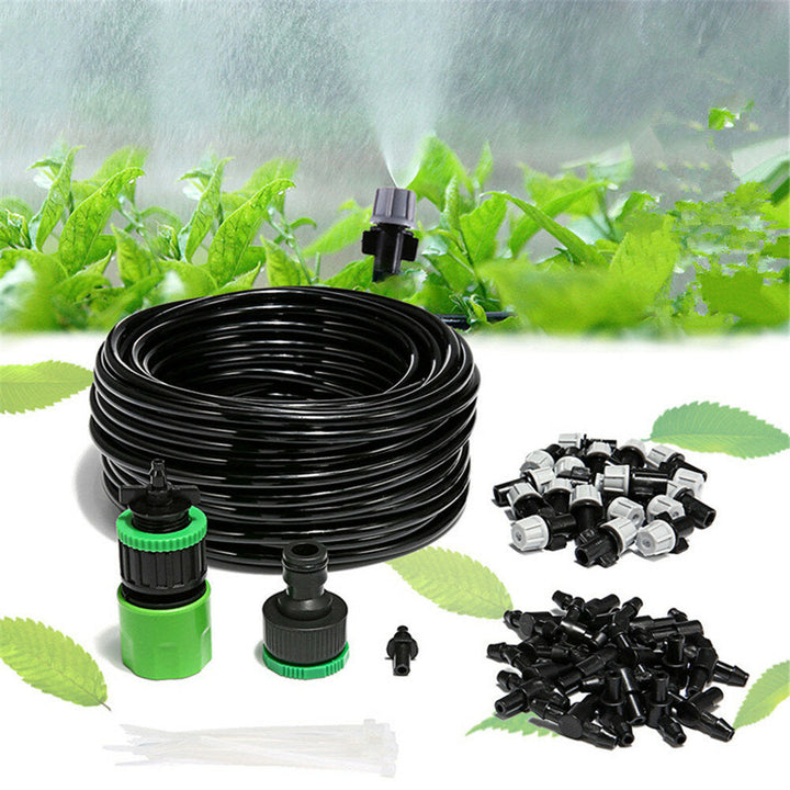 20m 66 Inch Spray Hose and 20pcs Sprinkler Nozzle Garden Patio Water Mist Coolant System Image 3