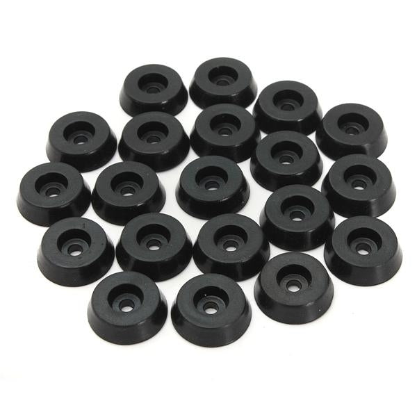 20pcs 18mm Diameter Furniture Table Chair Foot Rubber Pad Cover Black Image 1