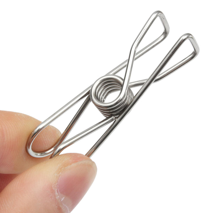 20Pcs Stainless Steel Clothes Pegs Metal Clips Hanger for Socks Underwear Towel Sheet Image 8