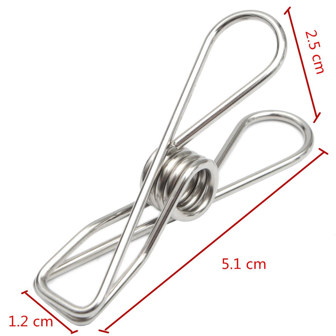 20Pcs Stainless Steel Clothes Pegs Metal Clips Hanger for Socks Underwear Towel Sheet Image 9