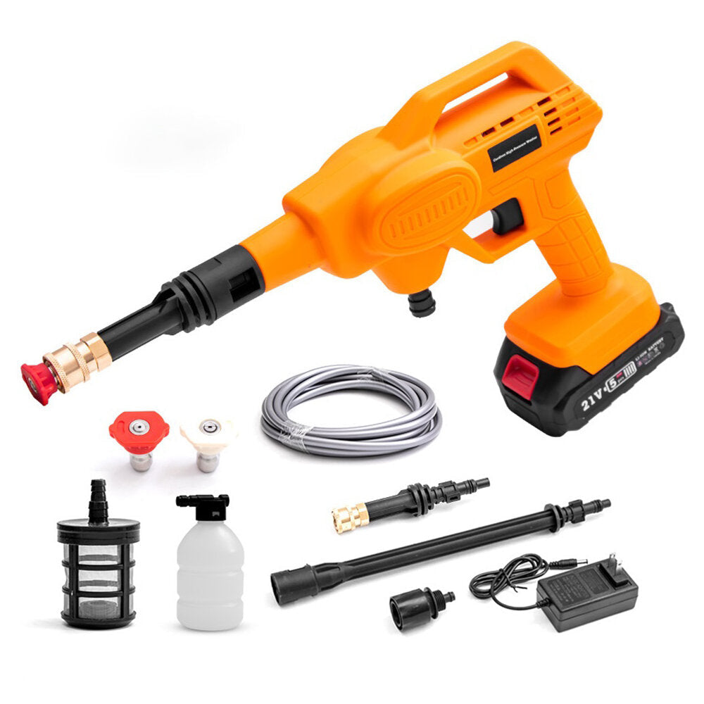 21V Cordless High Pressure Car Washer Spray Water Cleaner Wash Pressure Water Nozzle Cleaning Machine Image 1