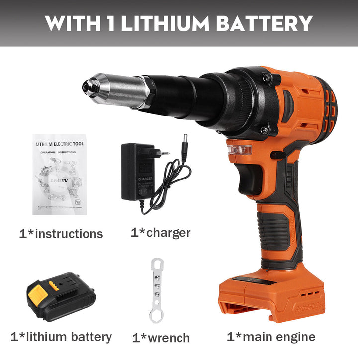 21V Electric Rivet Cordless Rivet Nut Drill Insert Nut Pull Riveting Tool 2.4-4.8mm With LED Light Image 3