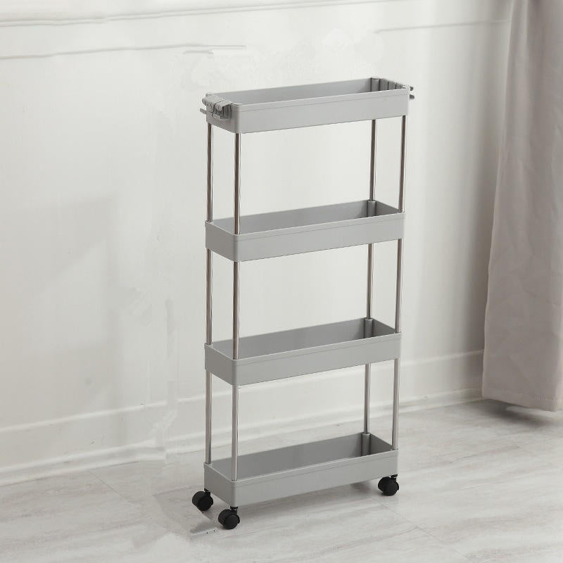 2,3,4 Layers Movable Kitchen Bathroom Storage Rack Shelf Organizer Slim Space Saving Rack Image 2