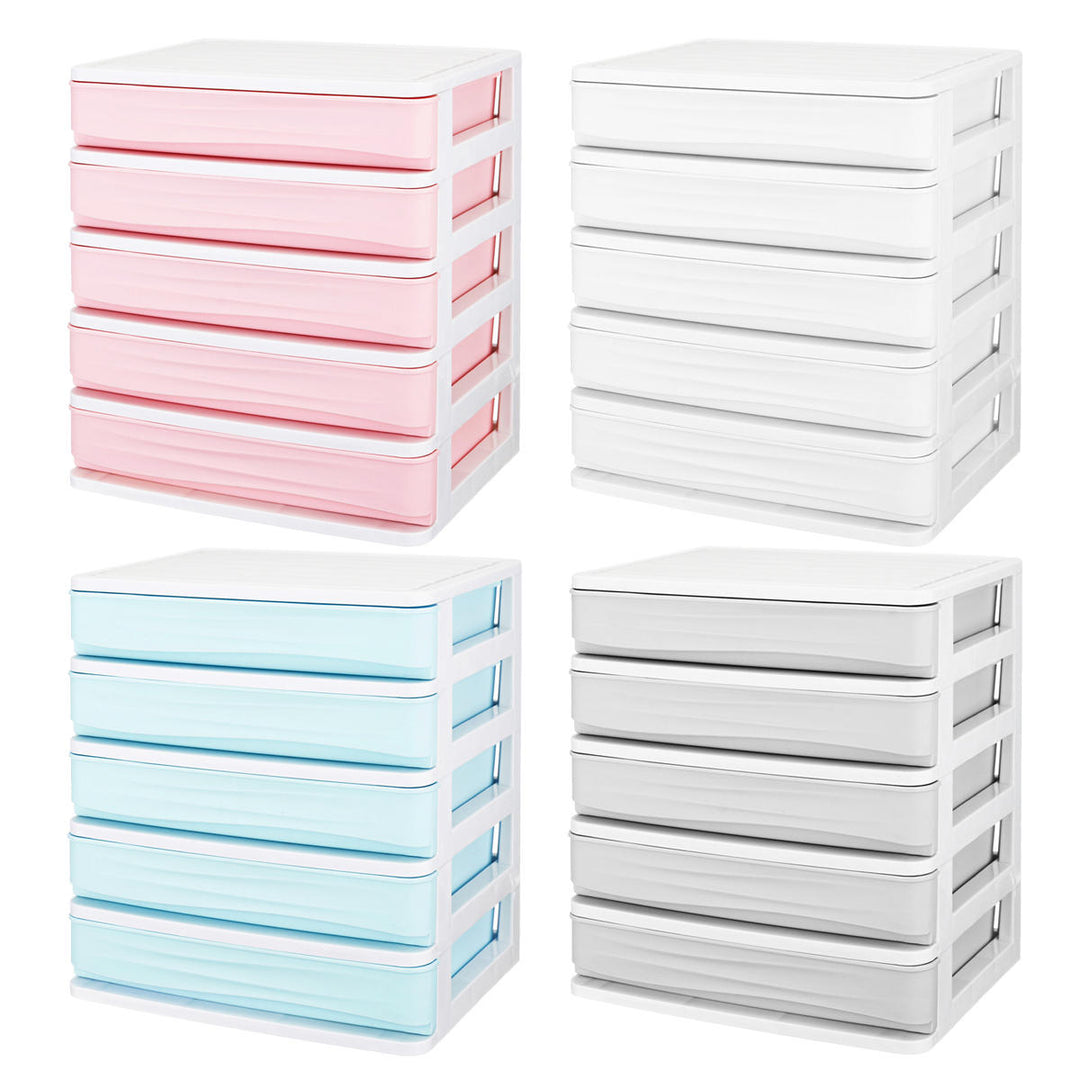 2,3,4,5 Tier Layer Plastic Desktop Organizer Baskets Drawer Jewelry Makeup Case Saving Space Simple Table Storage Box Image 1