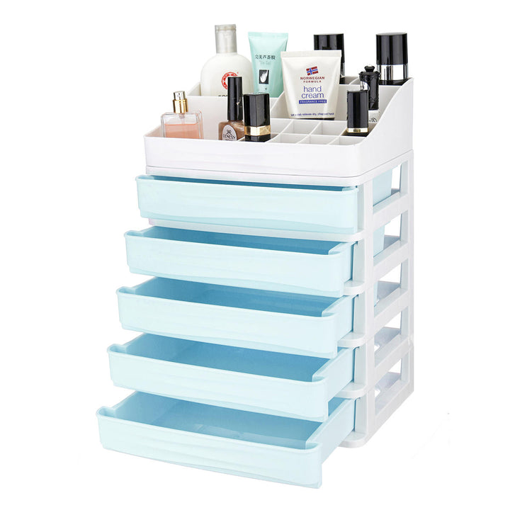 2,3,4,5 Tier Layer Plastic Desktop Organizer Baskets Drawer Jewelry Makeup Case Saving Space Simple Table Storage Box Image 5