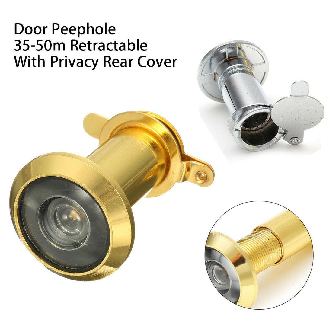 200 Retractable Peephole 35-50mm Security Home Door Viewer Spyhole With Cover Image 5