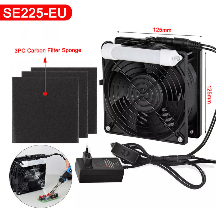 220V Soldering Exhaust Fan Welding Smoking Device with Energy-Saving Lamp Soldering Tool Image 4