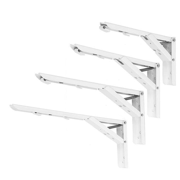 2pcs 8,10,12,14 Inch Folding Triangle Bracket Heavy Duty Steel L-Shaped Storage Wall Shelf Bracket Image 1