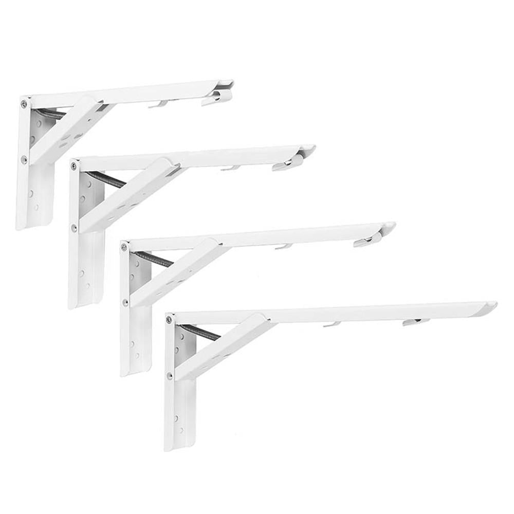 2pcs 8,10,12,14 Inch Folding Triangle Bracket Heavy Duty Steel L-Shaped Storage Wall Shelf Bracket Image 2