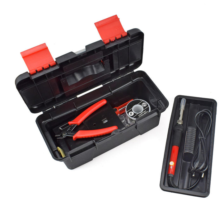 25Pcs 220V 60W Adjustable Temperature Electrical Solder Iron Kit SMD Welding Repair Tool Set Tool Box Image 10