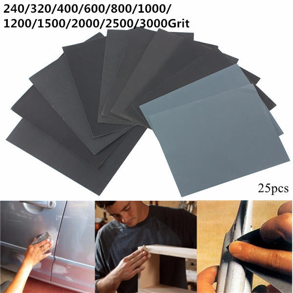 25pcs 230mm x 280mm Silicon Carbide Waterproof Sandpaper 240-3000 Grit Sanding Sheets Image 7