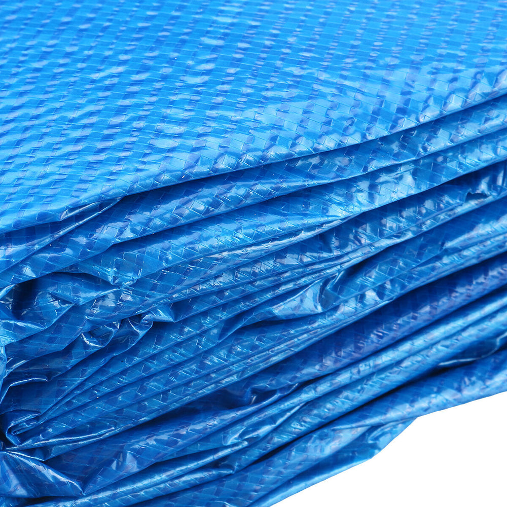 244,305,366cm Round Inflatable Paddling Swimming Pool Dust Cover Tarp Rope Image 2