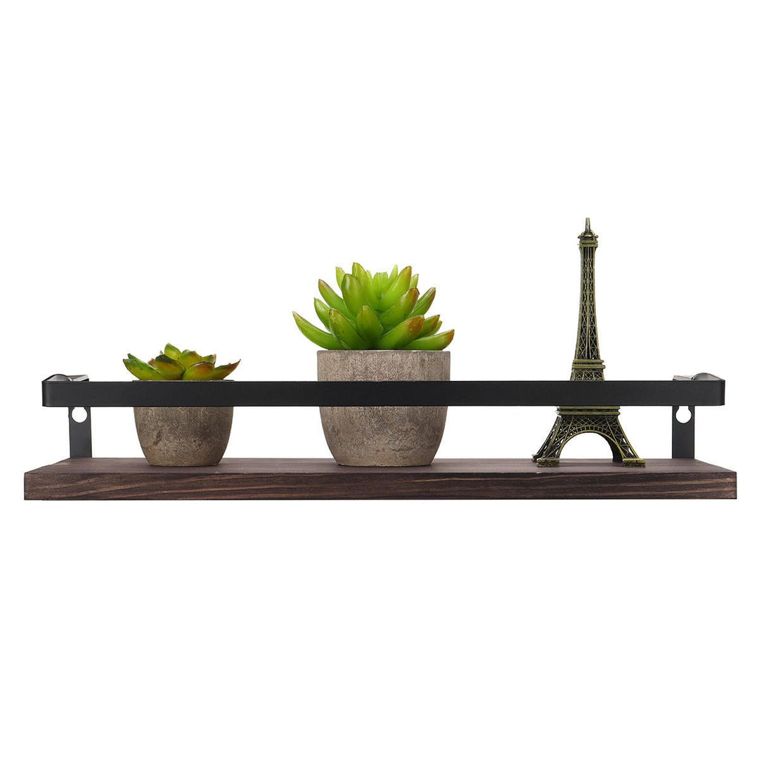 2PCS Wall Shelf Floating Wood Storage Shelf Rack Storage Kitchen Bathroom Image 3