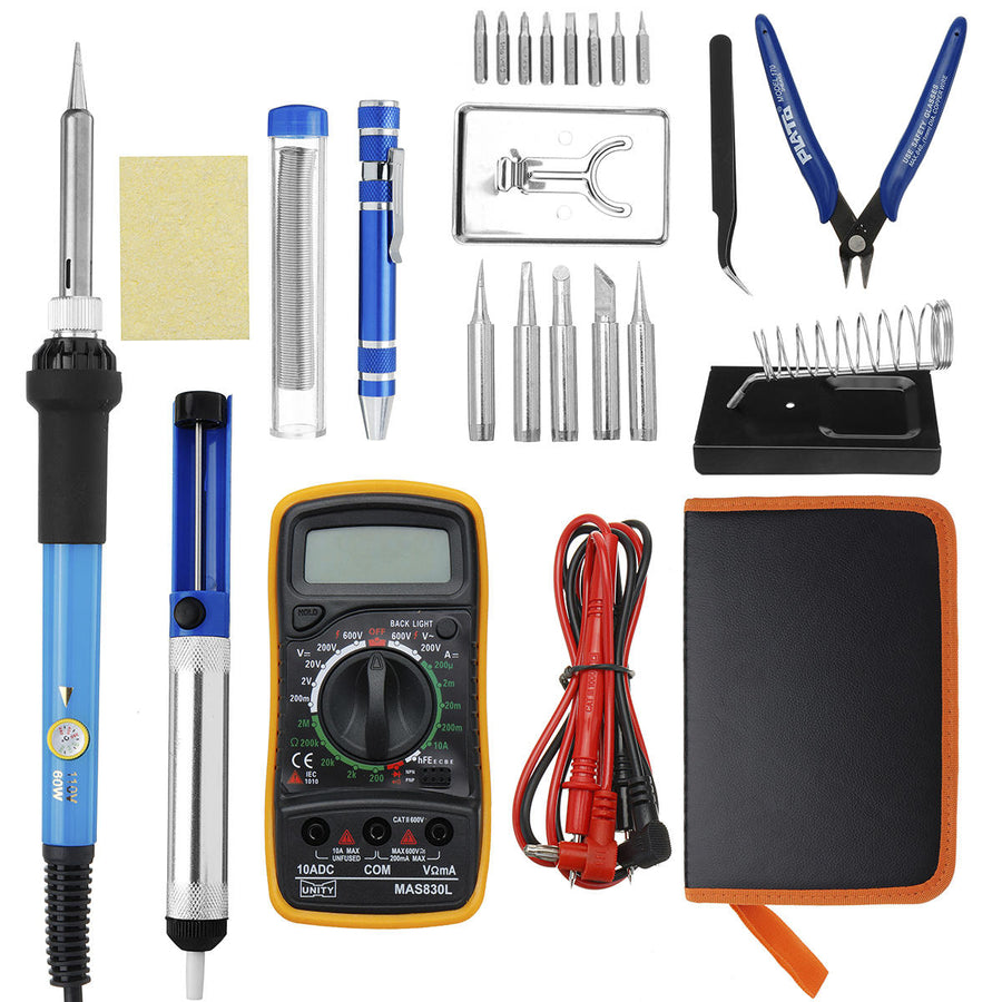 25 In 1 60W Electric Solder Iron Welding Tool Kits Adjustable Temperature Multimeter Image 1