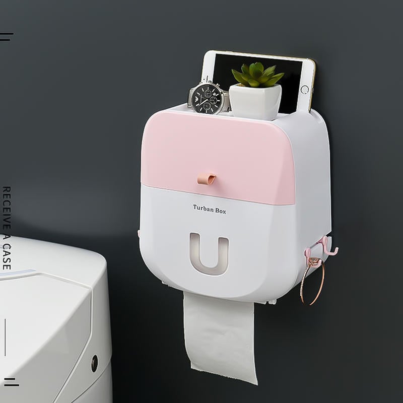 3 Colors Toilet Tray Roll Paper Tissue Holder Waterproof Wall Mounted Storage Box Shelf Image 9