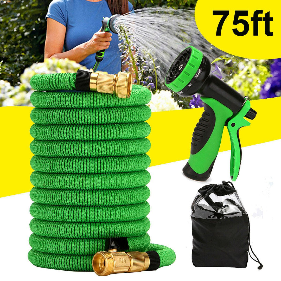 25-100ft Expandable Flexible Garden Water Hose Water Pipe Watering Sprayer Image 1